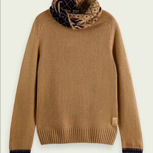 New Scotch & Soda Luxury Sweater Comfy Brown Blue size XL Men's or Women's